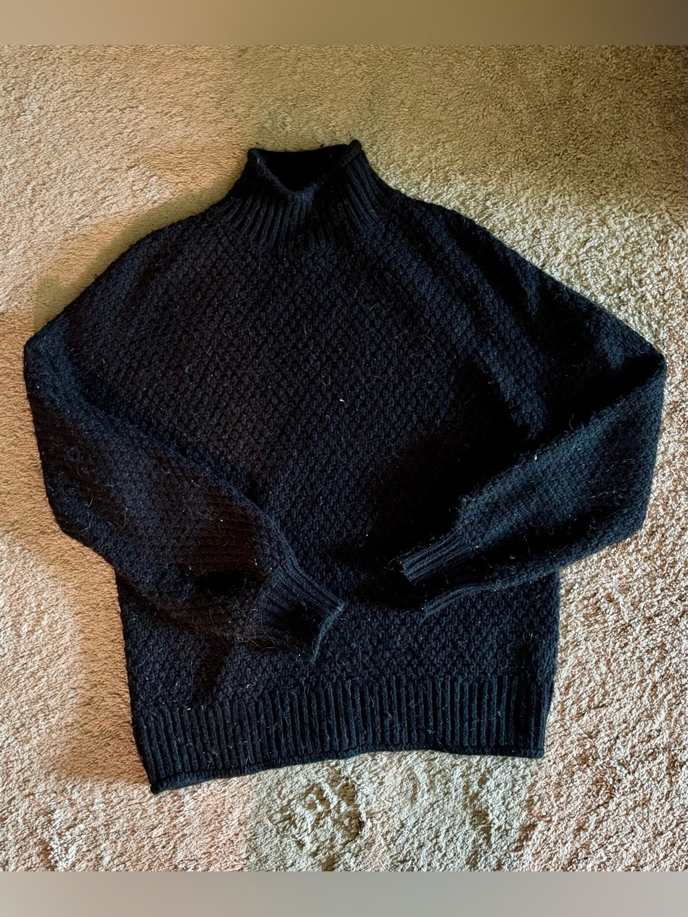 Women’s Black Knitted Mock Neck Sweater